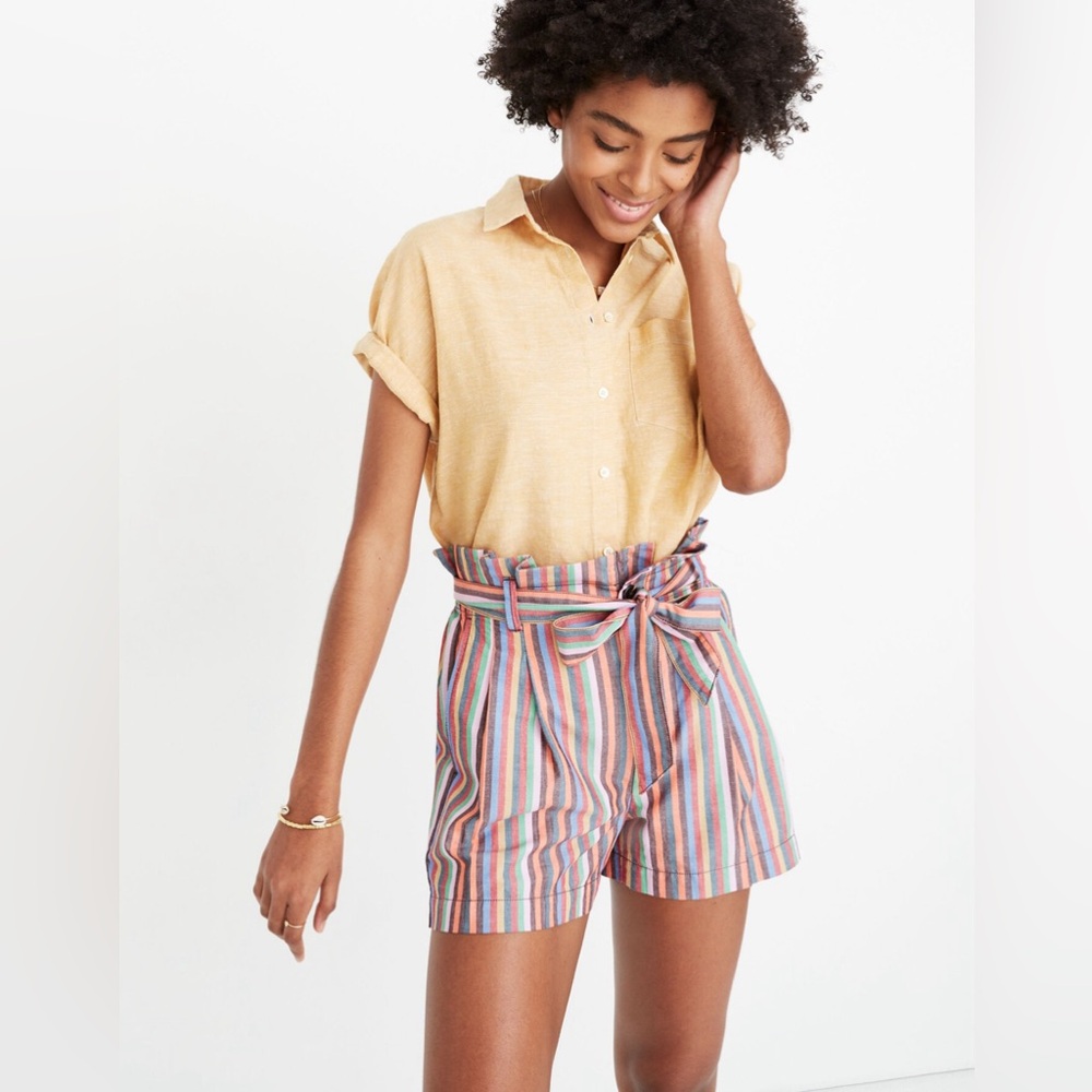 Madewell Multicolor Striped High Waist Shorts